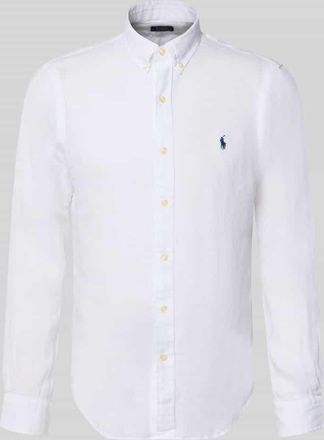 Polo Ralph Lauren Slim Fit Freizeithemd aus reinem Leinen in Weiss, Gr&ouml;&szlig;e XXL