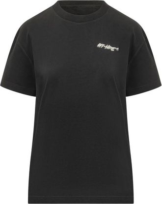 Off-white Relaxed T-shirt met korte mouwen - Dames - T-shirts - Zwart - XS - Katoen - Tops