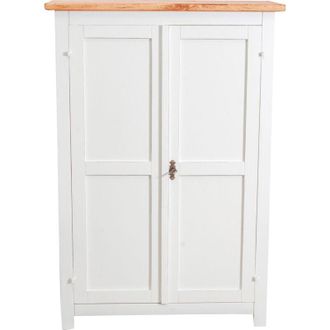 Biscottini International Biscottini - Gabinete de estilo Country de madera maciza de tilo acabado con efecto natural 68x25x98 cm