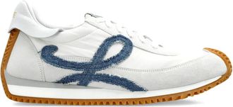 Loewe Flow Runner 2.0 suède sneakers met logodetail - WHITE LIGHT DENIM