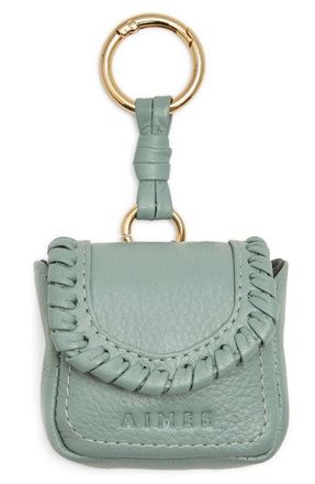Aim&eacute;e All For Love Leather Bag Charm in Healers Green at Nordstrom