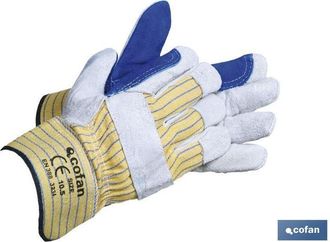 cofan Guantes De Serraje Americano Reforzados Especiales Para Carga Y Descarga Talla &Uacute;nica En388 Cofan T-10 (bl&iacute;ster 12 Pares)
