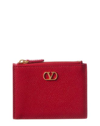 Valentino Vlogo Signature Leather Card Case
