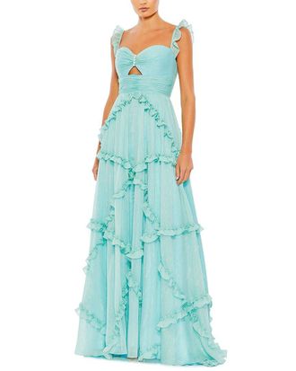 Mac Duggal Ruffle Tiered Sleeveless Flowy A Line Gown