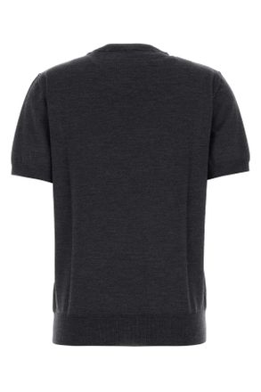 Valentino Garavani Womens Charcoal Wool Sweater Antracitemelange Maglieria