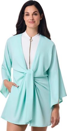 Coolibar Ocean Drive Cover-Up with Front Tie, UPF 50+ Sun Protection in Misty Aqua at Nordstrom, Size X-Large