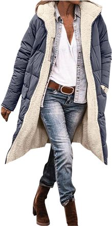 Generic Winter Jackets for Women UK, Thermal Waterproof Longline Winter Coat, Warm Hooded Windproof Jacket for Cold Climate Season