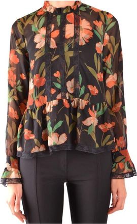 Twinset Bloemen lange mouw blouse lente/zomer - Dames - Blouses - Veelkleurig - L - Polyester - Overhemden