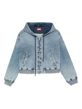 Diesel hooded zip-up denim jacket - Blue