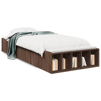 Berkfield Home Bed Frame without Mattress Brown Oak 75x190 cm Small Single