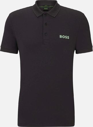 HUGO BOSS Mens Paule Mesh Logo Slim Fit Polo Shirt - Grey - Size: 44