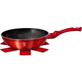 Berlinger Haus Wok con rivestimento in granito 28cm BERLINGER HAUS Metallic Line Burgundy BH-1267-N