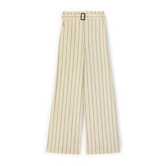 Motivi Broeken, Dames, Beige, S, Katoen, Pinstripe Palazzo Broek