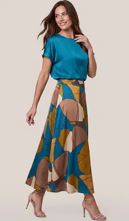 Mart Visser Caila Print Rok Petrol / Multi