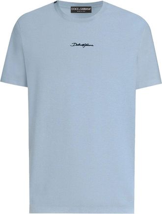 Dolce & Gabbana EMBROIDERED LOGO T SHIRT Size: 48, colour: BLUE