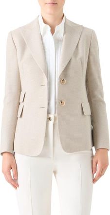 Akris Hans Pepita Houndstooth Cashmere Jacket in Greige-Ecru at Nordstrom, Size 16