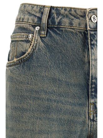 Represent Mens Straight Leg Jeans Blue Cream Cotton