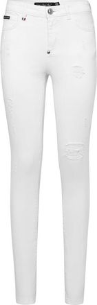 Philipp Plein Jeans, Dames, Wit, W27, Denim, Slim Fit Statement