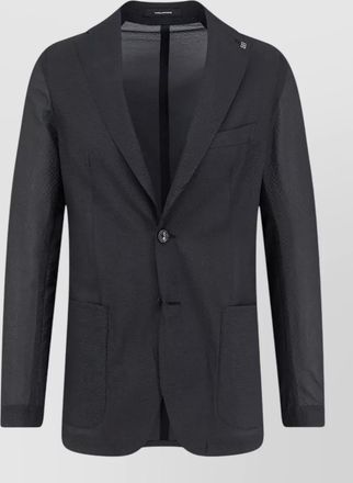 Tagliatore nylon blend blazer notch lapel pockets