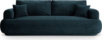 CXL by Christian Lacroix Sofá cama con baúl de almacenaje 3 plazas terciopelo petróleo oscuro