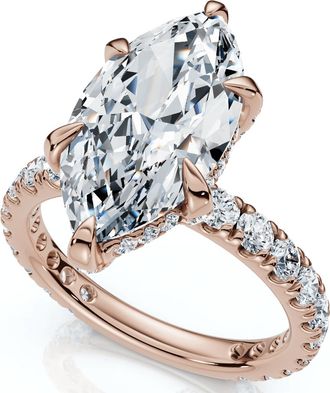Pompeii3 Certified 4Ct Viviana Marquise Diamond Engagement Ring 14k Gold or Platinum