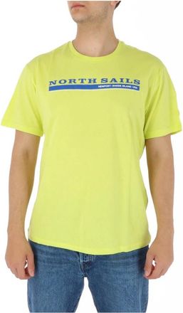 North Sails Geel Kortemouw Ronde Hals T-shirt - Heren - T-shirts - Geel - L - Katoen - Tops