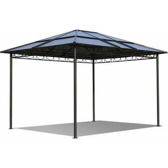 Quick-Star Metall Garten Hardtop Pavillon 3x3,6m Doppelstegplatten Polycarbonat Dach Wasserdicht