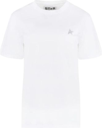 Golden Goose Katoenen T-shirt met ronde hals - Dames - T-shirts - Wit - M - Katoen - Tops