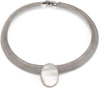 Lelet NY Charlotte Mesh Mother-of-Pearl Choker in Mother Of Pearl at Nordstrom