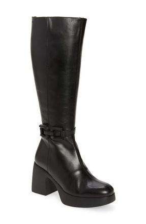 Wonders Platform Boot in Black Leather at Nordstrom, Size 9.5-10Us