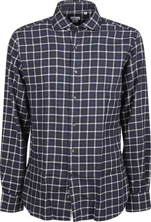 Orian Long Sleeve Washed Checkered Cotton Casual Shirt