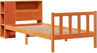 vidaXL Vidaxl - Cama con estantería sin colchón madera maciza marrón 100x200 cm