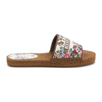 Dolce & Gabbana Sliders, female, Multicolor, Size: 8 US Embroidered Espadrille Sandals