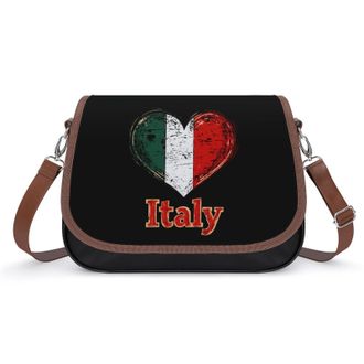 Generic Italy Lover Crossbody Bags for Women Fashion Leather Shoulder Handbags With Adjustable Strap
