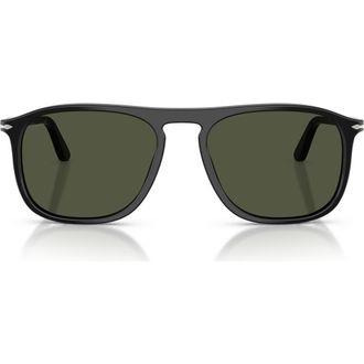 Persol 57mm Square Sunglasses in Black /Green at Nordstrom