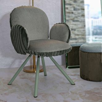Dmora Silla Zans: 2 Sillas, Acolchadas, Estructura De Tela, Verde