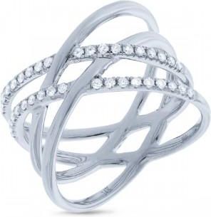 Allurez 0.34ct 14k White Gold Diamond Bridge Ring