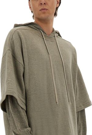 Rick Owens Cotton-Blend Hoodie - Gray