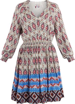 Izia midi-jurk Dames Blauw Veelkleurig