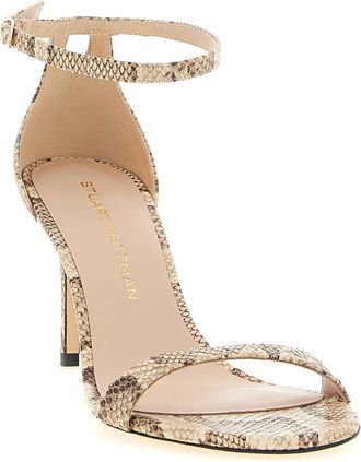Stuart Weitzman Womens Beige Goatskin Stiletto Heel Sandals