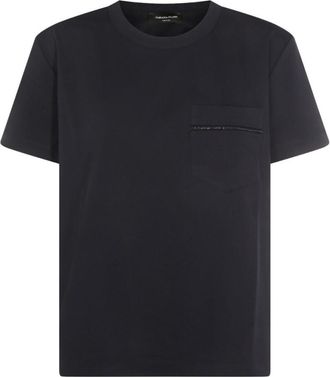 Fabiana Filippi Black Crew Neck T-Shirt
