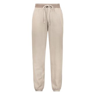 John Elliott + Co Katoenen trainingsbroek met elastische details - Heren - Sweatpants - Beige - 2XL - Katoen - Broeken