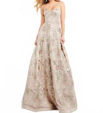 Jovani Elegant A-Line Gown In Champagne