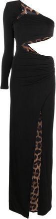 Philipp Plein cut-out long dress - women - Cotton/Spandex/Elastane - L - Black