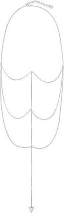 Sterling Forever Triple Layer Triangle Drop Y-Necklace in Silver at Nordstrom Rack