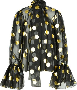 Dolce & Gabbana Black Silk Organza Blouse