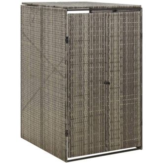 vidaXL Cobertizo Para Contenedor De Basura Rat&aacute;n Pe Gris 70x80x117 Cm Vidaxl