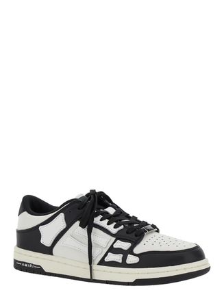 Amiri skel Top Low Black And White Sneakers With Logo Patch On Thetongue And Contrasting Details On The Side In Leather Woman