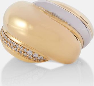 Saint Laurent Whirlwind crystal-embellished ring