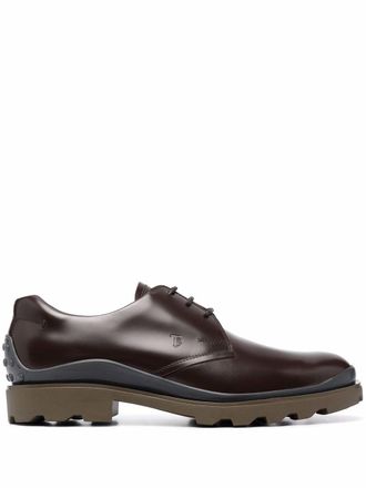 Tod's lace-up derby shoes - men - Rubber/Leather/Leather - 7 - Brown